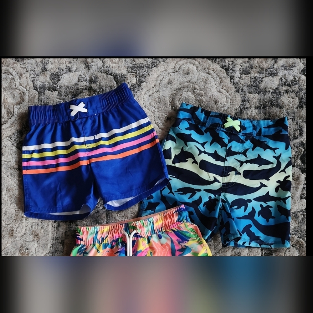 Cat & Jack Size 3T Bright Colored Swim Trunks